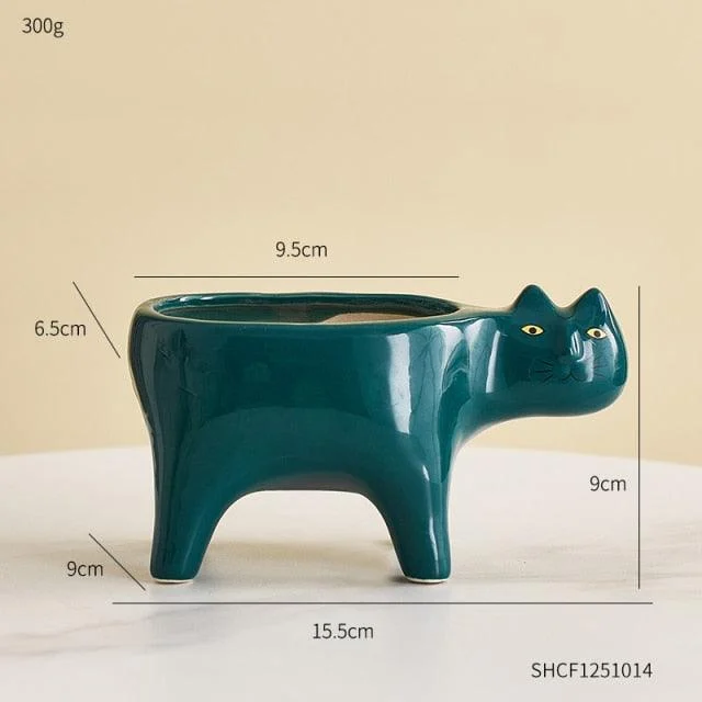 Ceramic Abstract Cat Planter -  - #tag1#