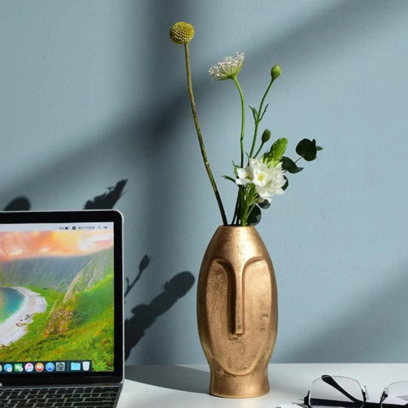 Ceramic Abstract Face Vase -  - #tag1#