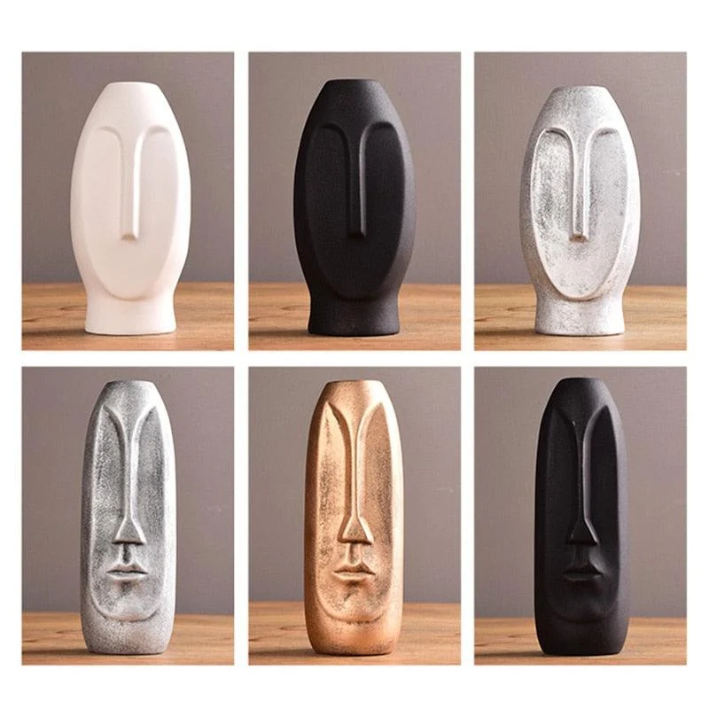 Ceramic Abstract Face Vase -  - #tag1#