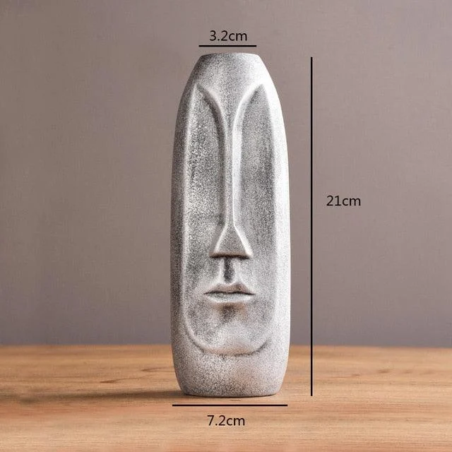 Ceramic Abstract Face Vase -  - #tag1#