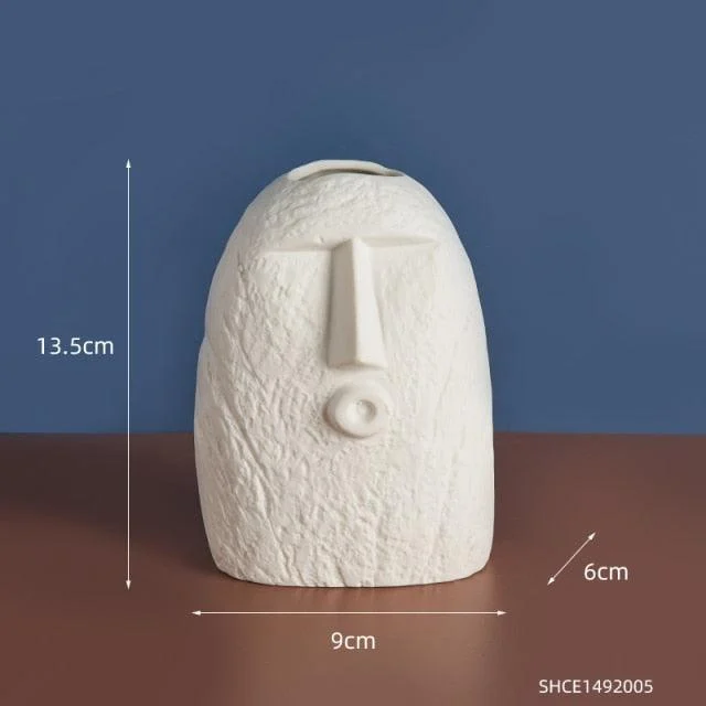 Ceramic Abstract Face Vase -  - #tag1#