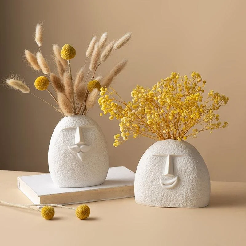 Ceramic Abstract Face Vase -  - #tag1#