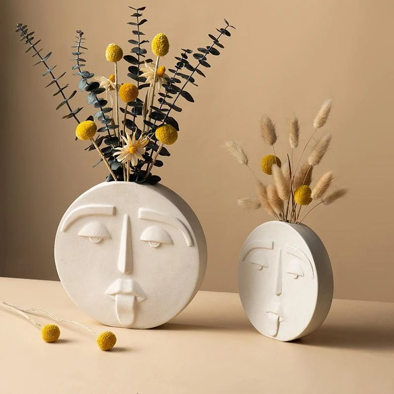 Ceramic Abstract Face Vase -  - #tag1#