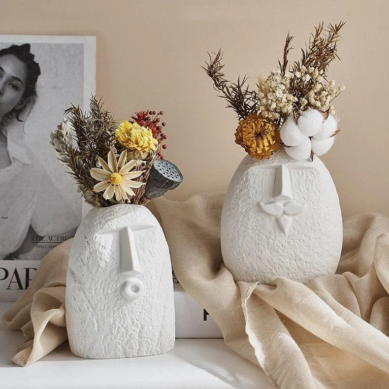 Ceramic Abstract Face Vase -  - #tag1#