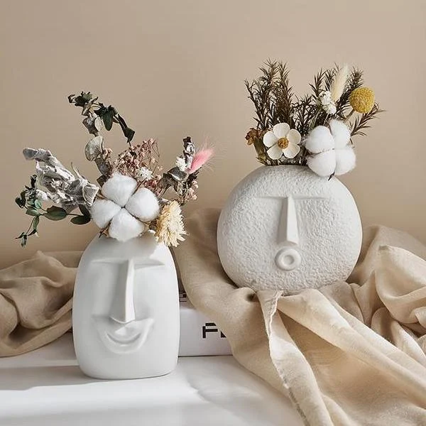 Ceramic Abstract Face Vase -  - #tag1#