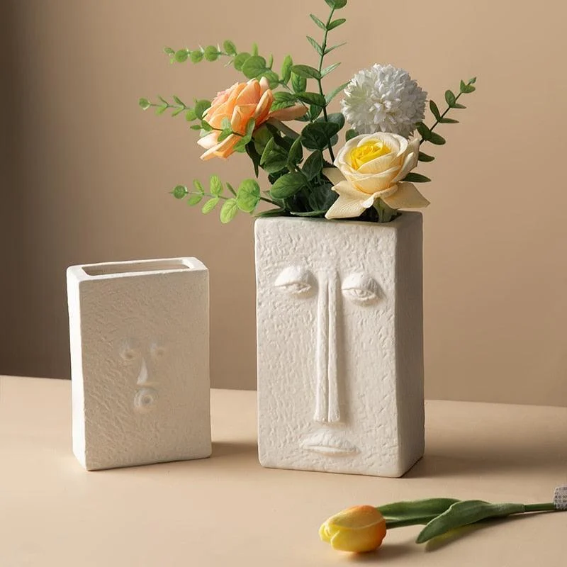 Ceramic Abstract Face Vase -  - #tag1#