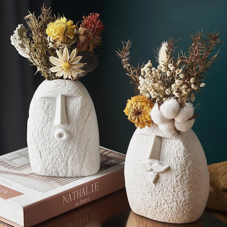 Ceramic Abstract Face Vase -  - #tag1#