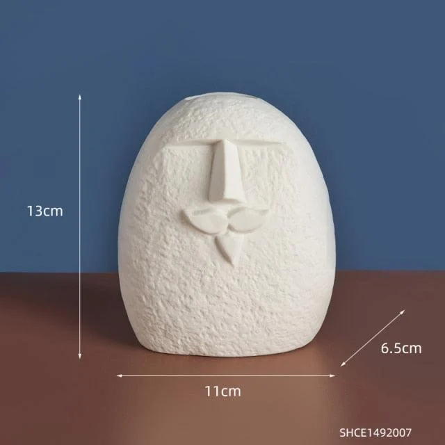 Ceramic Abstract Face Vase -  - #tag1#