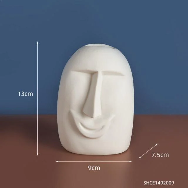 Ceramic Abstract Face Vase -  - #tag1#