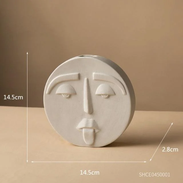 Ceramic Abstract Face Vase -  - #tag1#