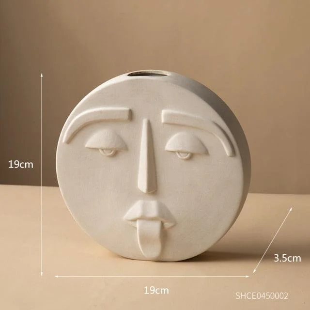 Ceramic Abstract Face Vase -  - #tag1#