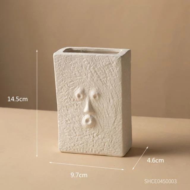 Ceramic Abstract Face Vase -  - #tag1#