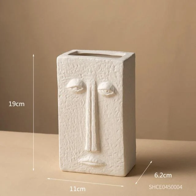 Ceramic Abstract Face Vase -  - #tag1#