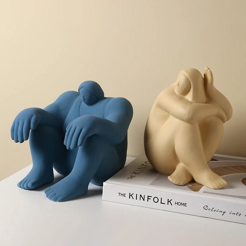 Ceramic Abstract Figurines with Large Hand -  - #tag1#
