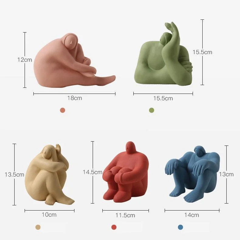 Ceramic Abstract Figurines with Large Hand -  - #tag1#