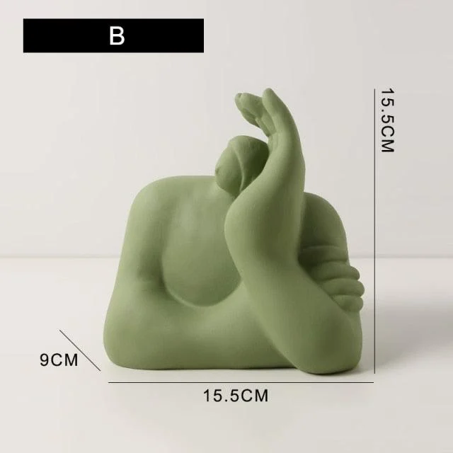 Ceramic Abstract Figurines with Large Hand -  - #tag1#