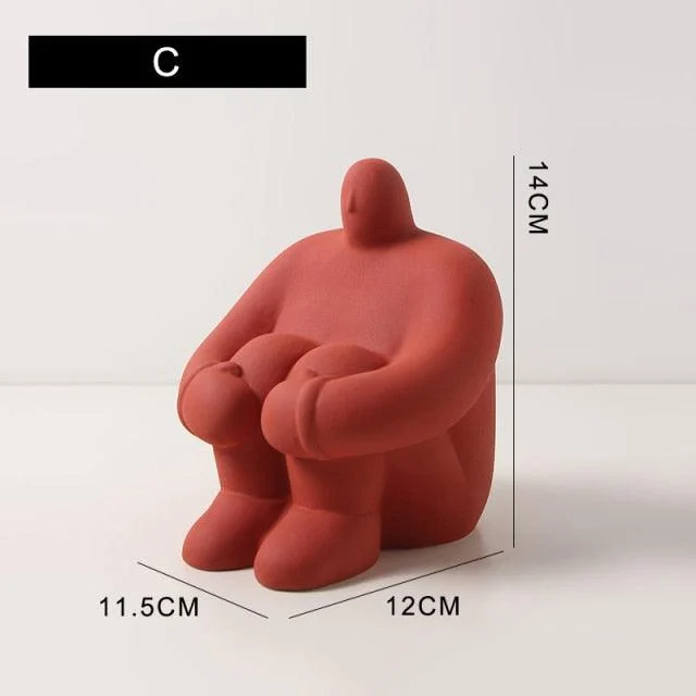 Ceramic Abstract Figurines with Large Hand -  - #tag1#