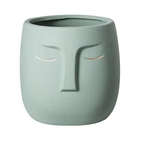 Ceramic Abstract Sleeping Face Planter -