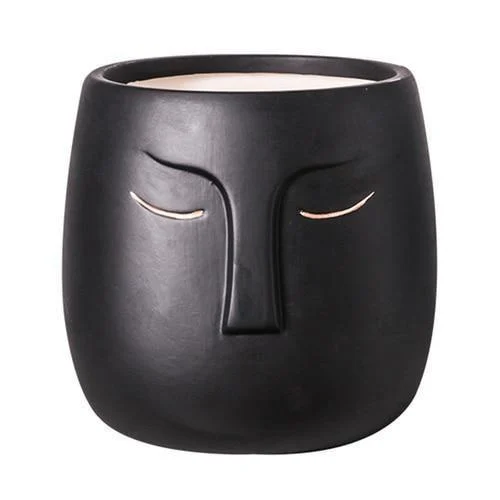 Ceramic Abstract Sleeping Face Planter -