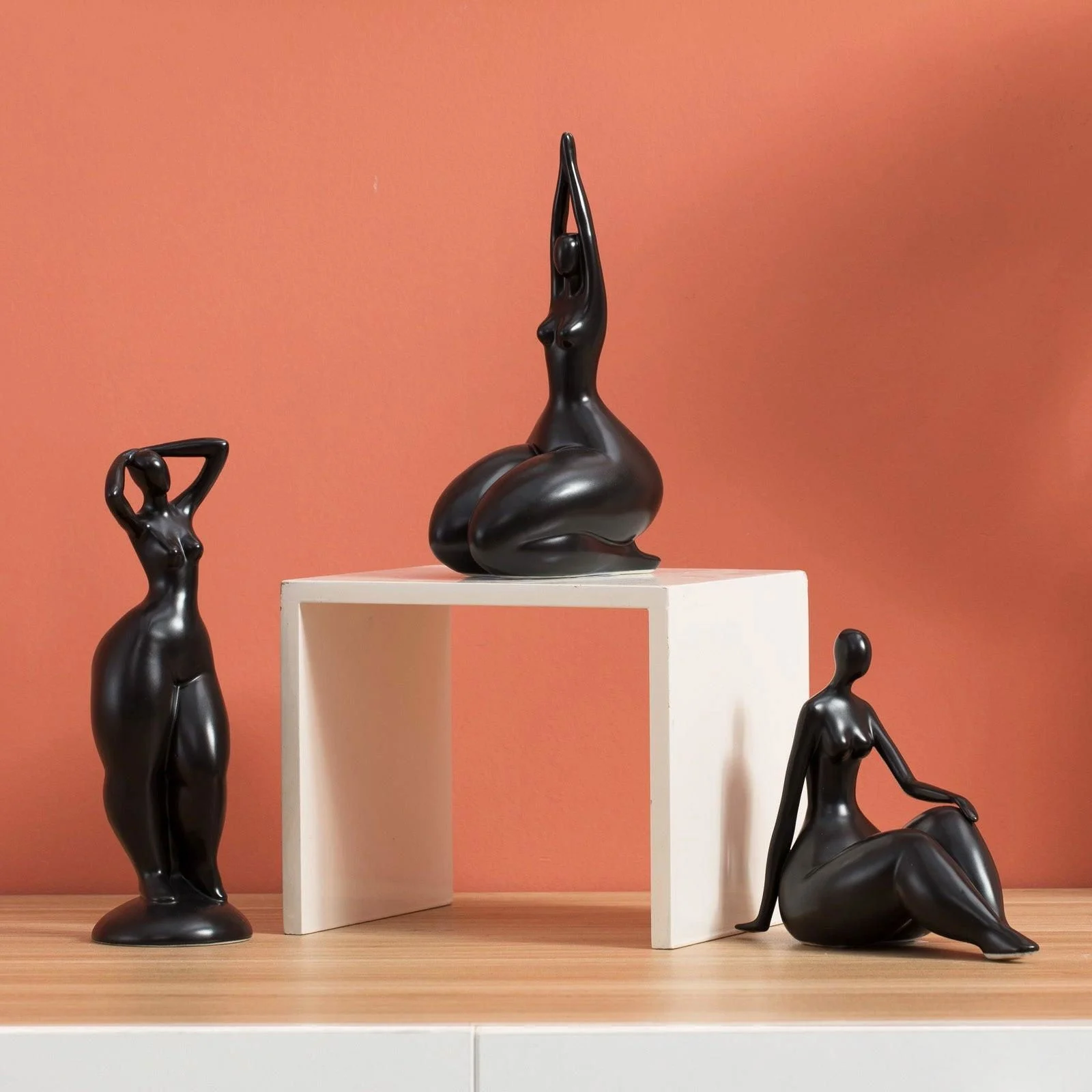 Ceramic Abstract Woman Art Figurine - - #tag1#