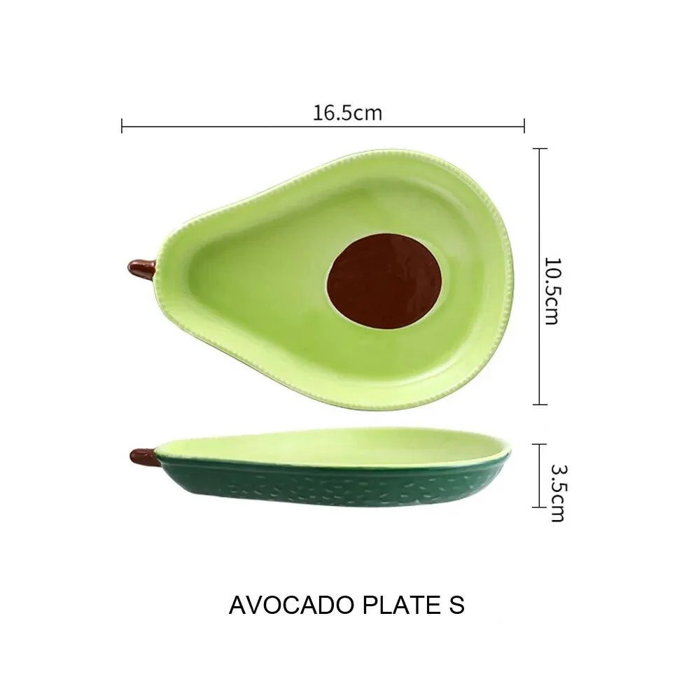 Ceramic Avocado Plate Bowl Set -