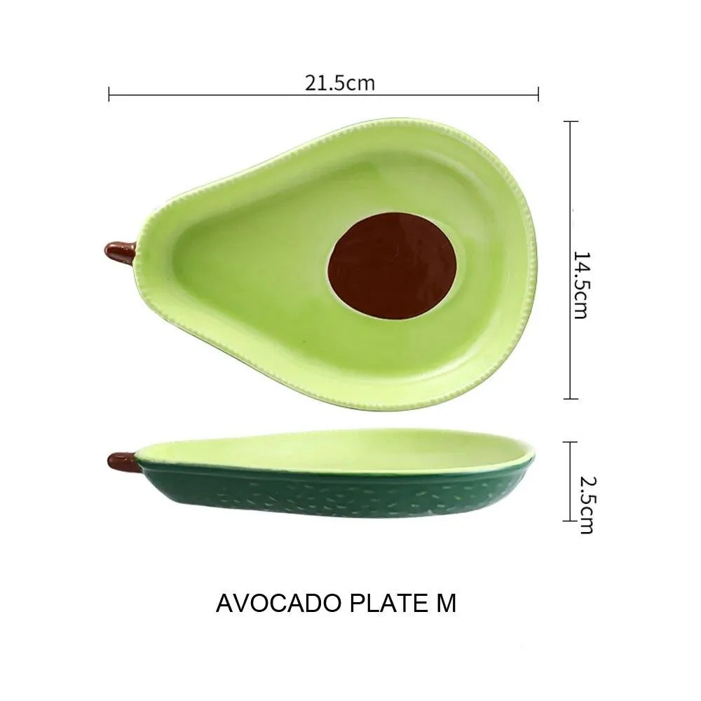 Ceramic Avocado Plate Bowl Set -