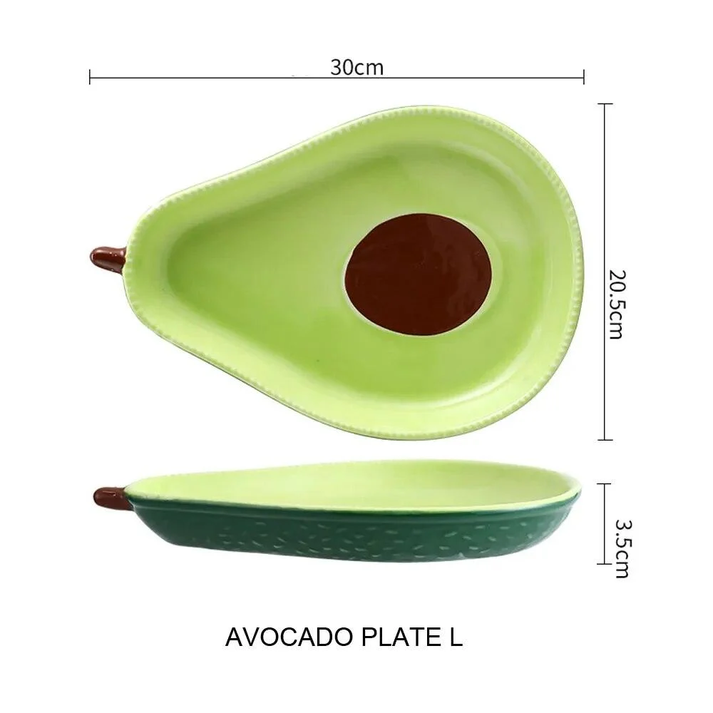 Ceramic Avocado Plate Bowl Set -