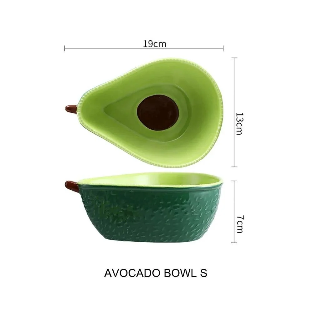 Ceramic Avocado Plate Bowl Set -