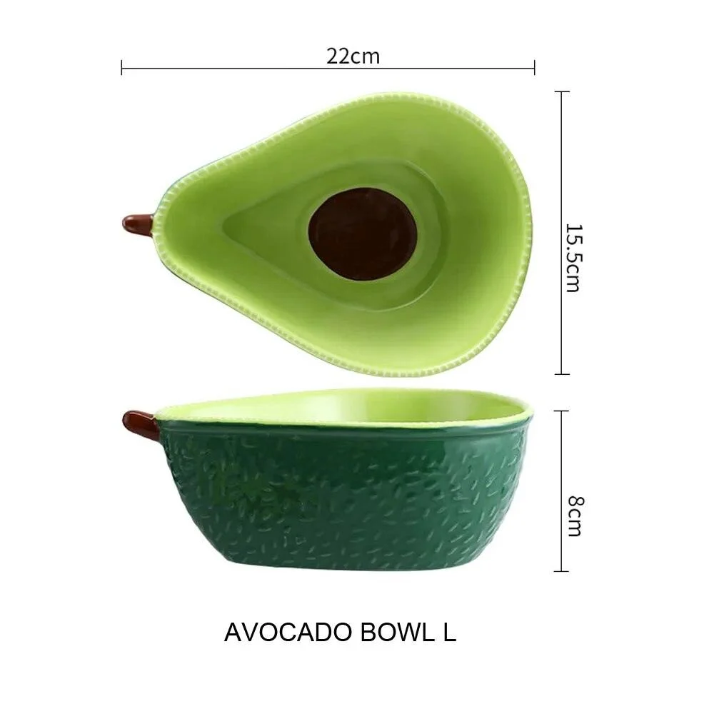 Ceramic Avocado Plate Bowl Set -