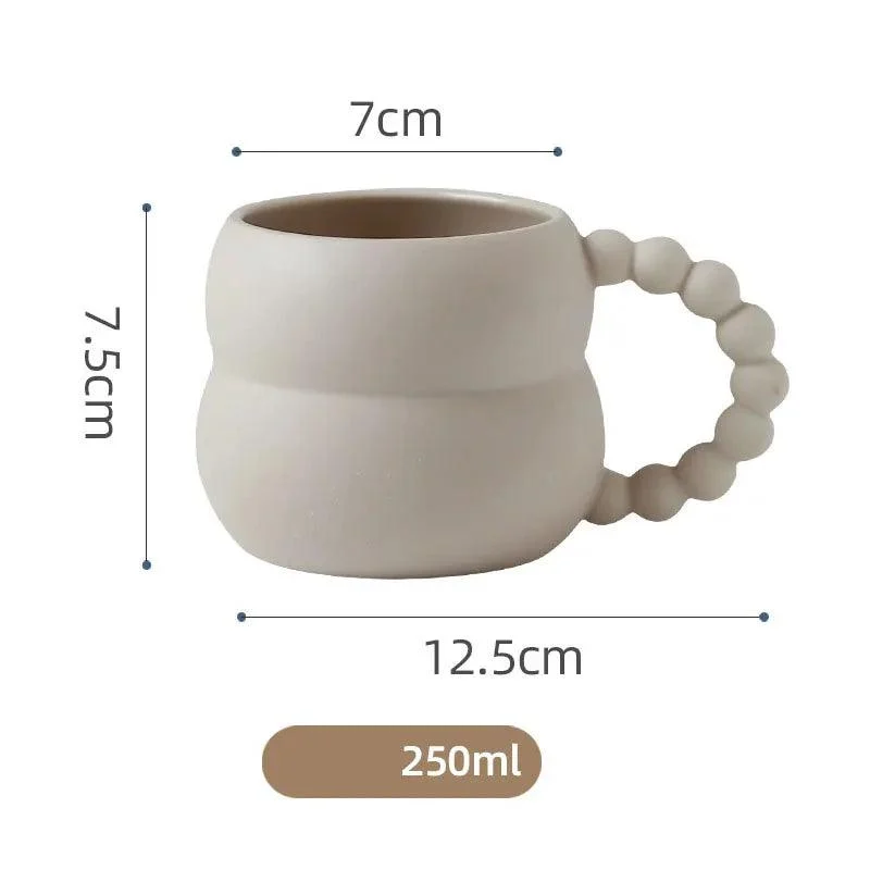 Ceramic Bead Mug Aesthetic Mugs 250ml -