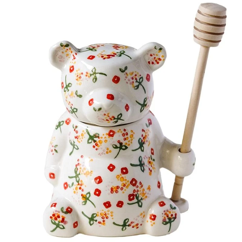 Ceramic Bear Honey Jar -