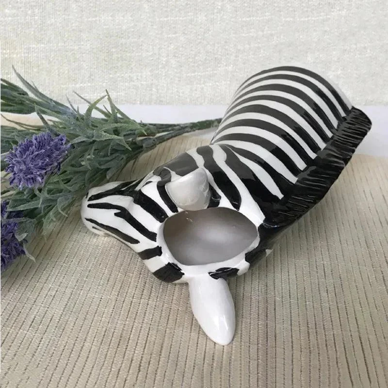 Ceramic Black and White Zebra Vase -  - #tag1#