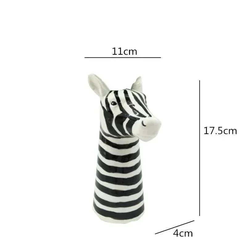 Ceramic Black and White Zebra Vase -  - #tag1#