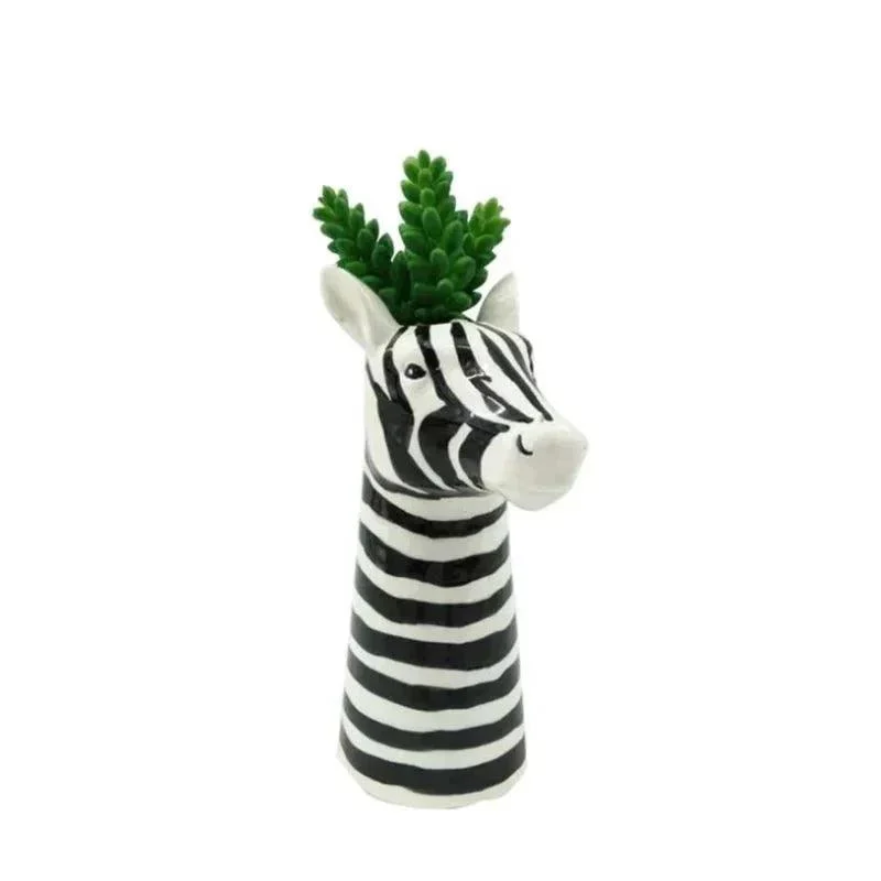Ceramic Black and White Zebra Vase -  - #tag1#