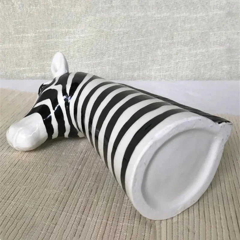 Ceramic Black and White Zebra Vase -  - #tag1#