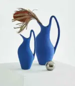 Ceramic Blue Water Vase Water Jug 25cm tag1