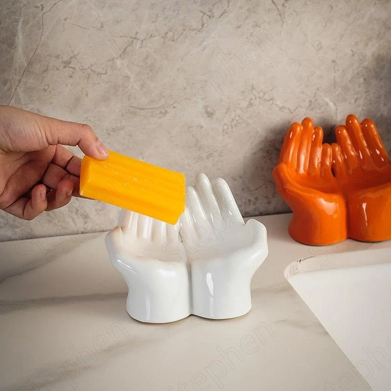 Ceramic Cartoon Palm Soap Holder -  - #tag1#