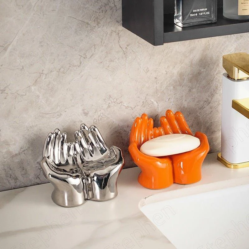 Ceramic Cartoon Palm Soap Holder -  - #tag1#