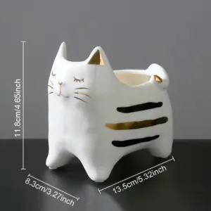 Ceramic Cat Vase Decor