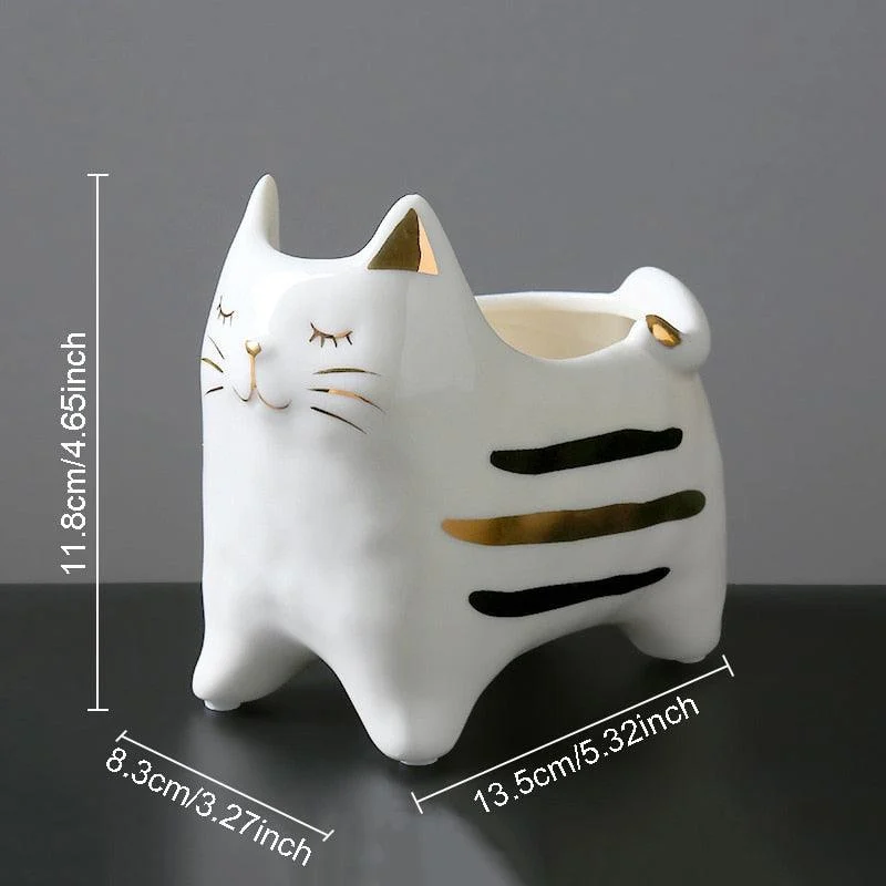 Ceramic Cat Vase Decor -  - #tag1#
