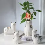 Ceramic Cat Vase Decor tag1