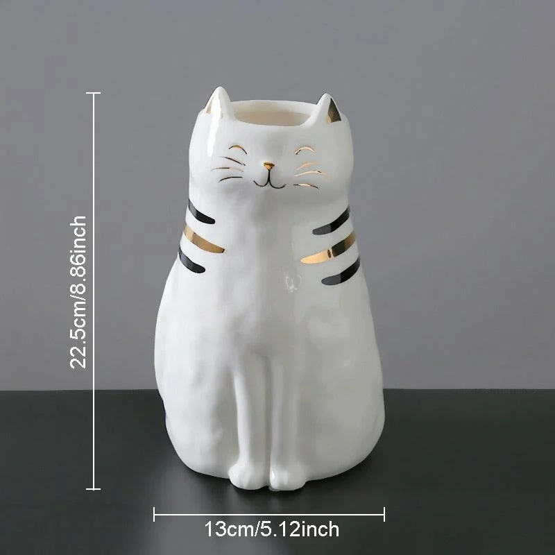 Ceramic Cat Vase Decor -  - #tag1#
