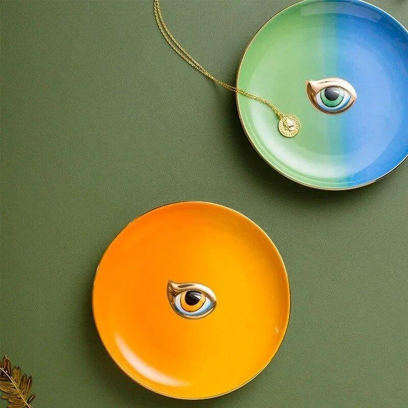 Ceramic Colourful Eye Jewellery Tray -  - #tag1#
