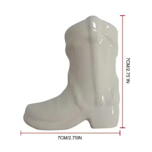 Ceramic Cowboy Boot Match Stick Holder With Striker
