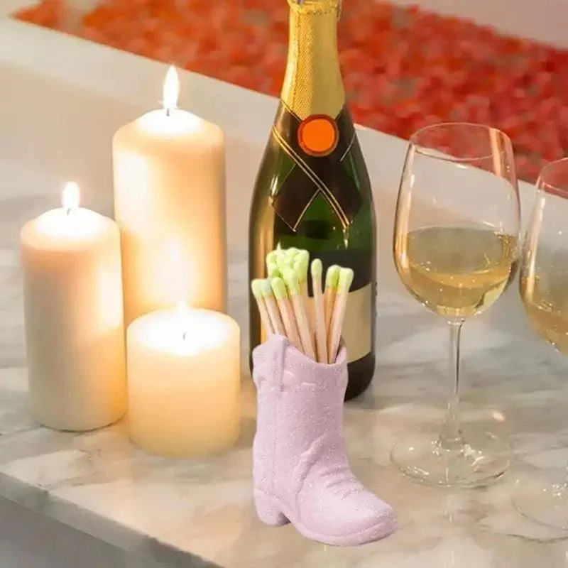 Ceramic Cowboy Boot Match Stick Holder With Striker -  - #tag1#