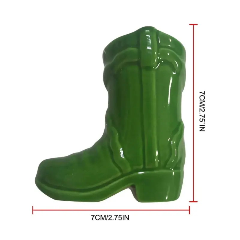 Ceramic Cowboy Boot Match Stick Holder With Striker tag1