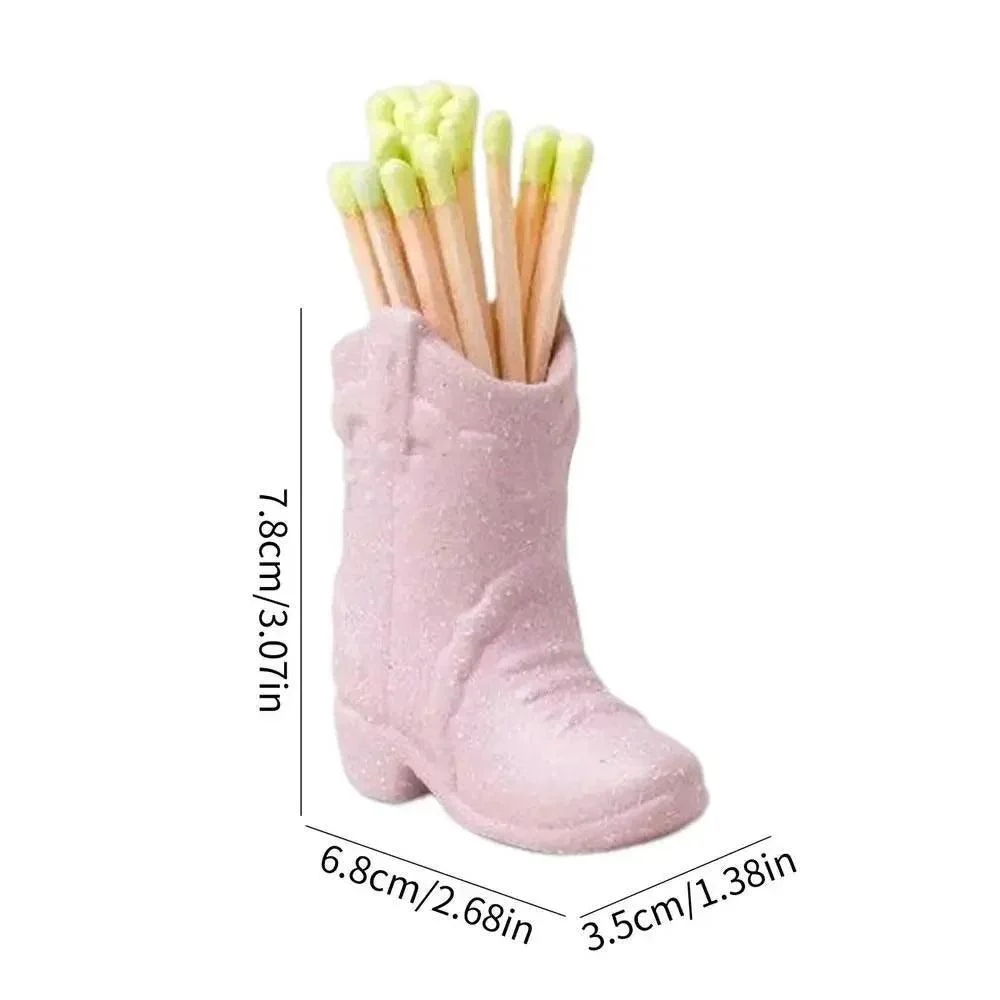 Ceramic Cowboy Boot Match Stick Holder With Striker -  - #tag1#