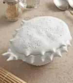Ceramic Crab Bowl with Lid White tag1