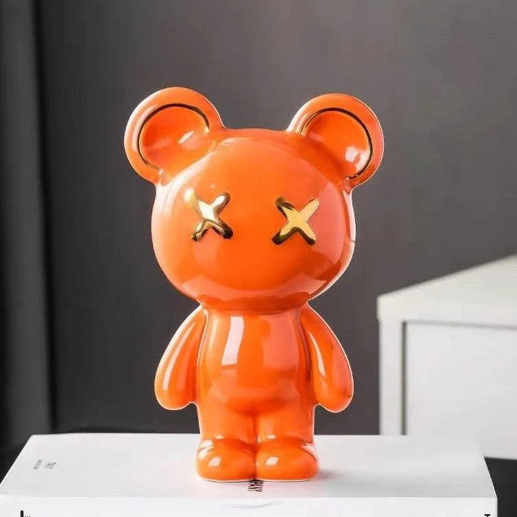 Ceramic Cross Eyed Bear -  - #tag1#