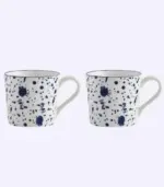 Ceramic Cups Jug Ink Hand painted White Blue tag1